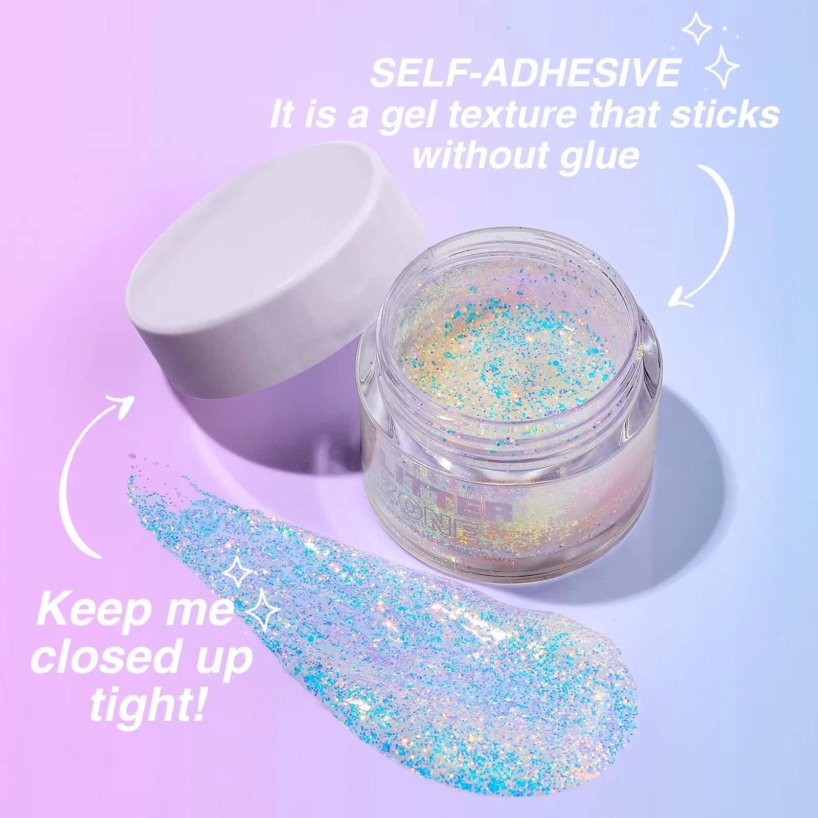 Instant Glue-Free Glitter Gel
